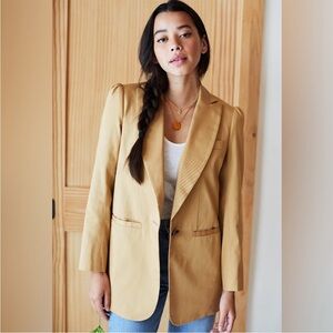 Emerson Fry Atelier Dinner Jacket Blazer Camel 100% Cotton Size 6